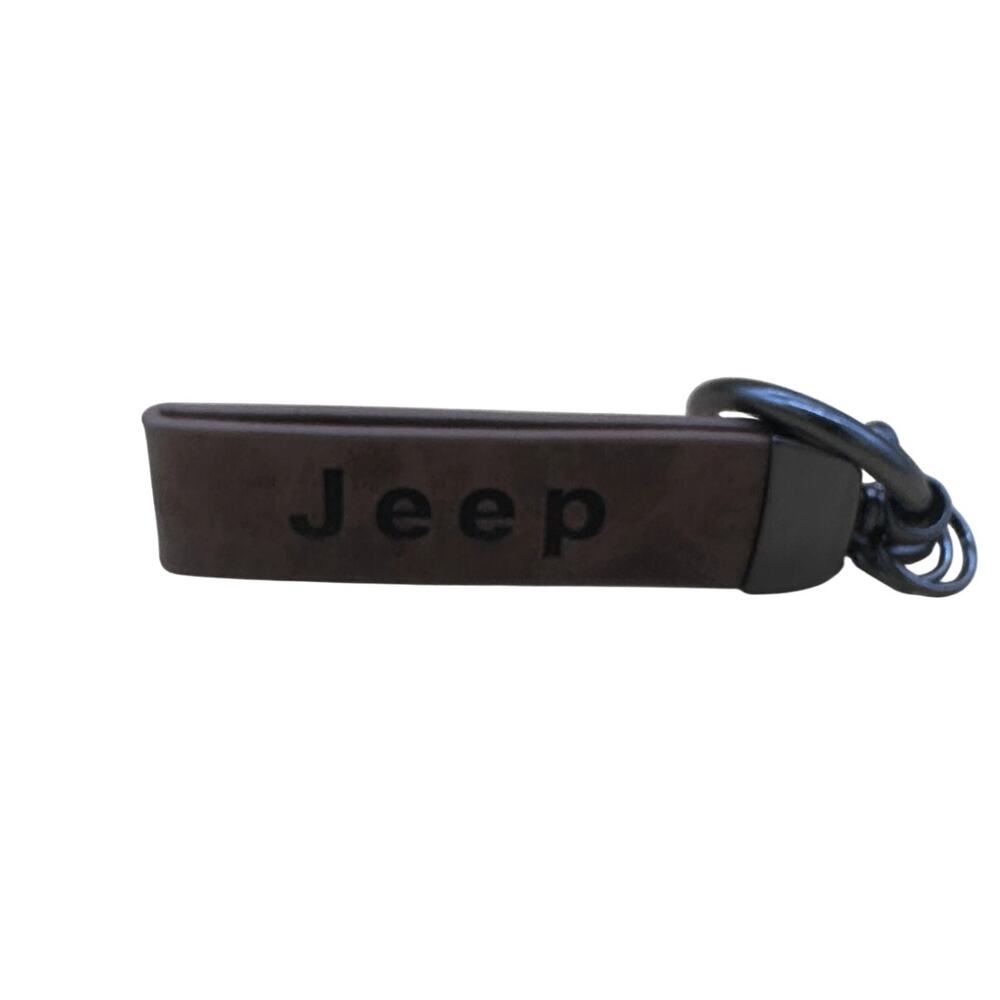 GENUINE LEATHER BIG KEYCHAIN FOR  JEEP CAR BRAND BROWN COLOR